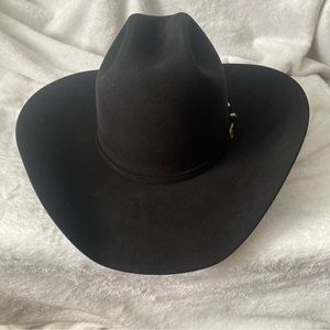 Serratelli 6x Beaumont Black Self Buckle Band Cowboy Hat 7 3/8